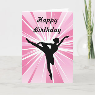 Pink Star Ballerina Geburtstag Karte