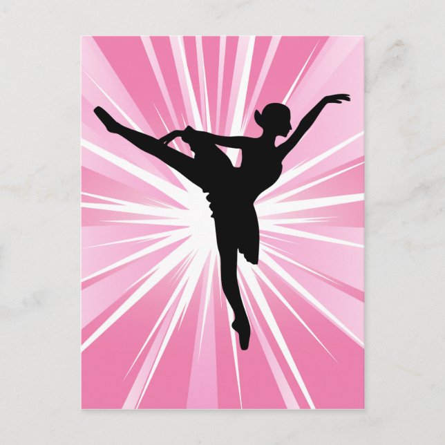 Pink Star Ballerina Postkarte (Vorderseite)