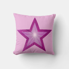 Pink Star bedrucktes Kissen in hellrosa