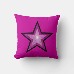 Pink Star Black 'Text' Wurfkissen Rosa Kissen