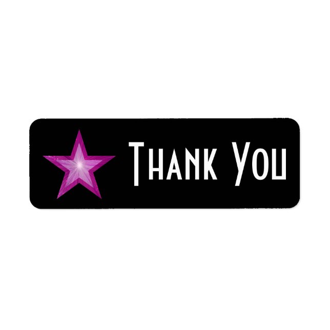 Pink Star "Danke schön"-Label schwarz (Vorne)