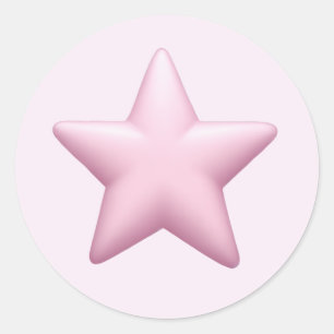 Pink Star Emoji - Niedlich und leuchtend Icon Art Runder Aufkleber