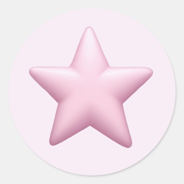 Pink Star Emoji - Niedlich und leuchtend Icon Art Runder Aufkleber (Vorderseite)