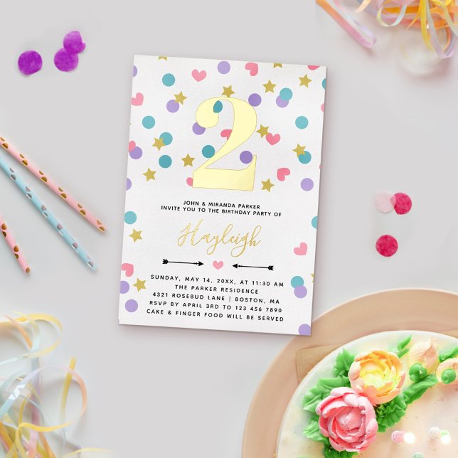 Pink Star Heart Dot Confetti Kleinkind Kind Kind G Folieneinladung (Von Creator hochgeladen)