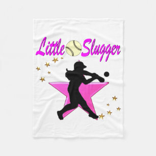 PINK STAR KLEINE SLUGGER SOFTBALL-DESIGN FLEECEDECKE