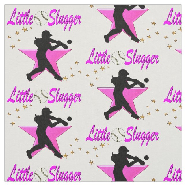 PINK STAR KLEINE SLUGGER SOFTBALL-DESIGN STOFF (Muster)