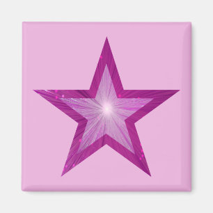 Pink Star Kühlschrankmagnet Magnet