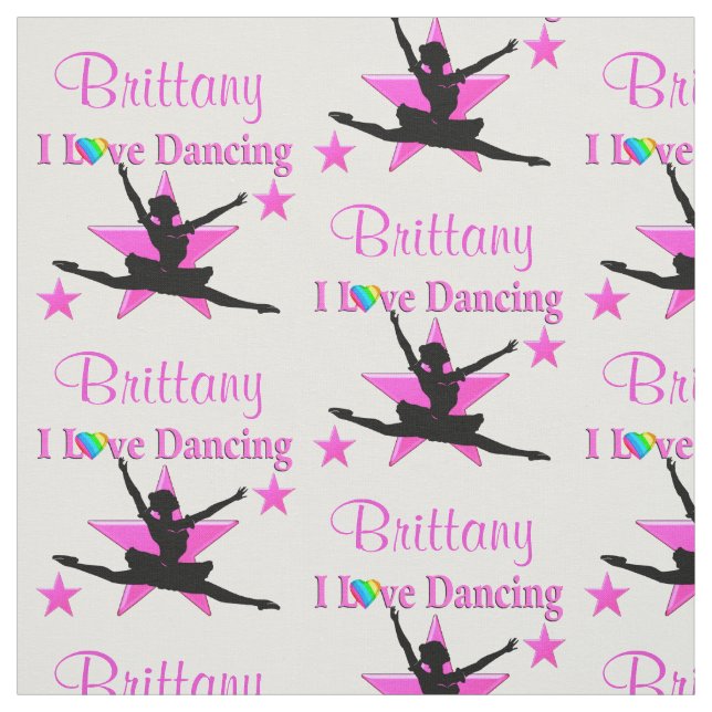 PINK STAR PERSONALISIERT DAZZLING DANCER FABRIC STOFF (Muster)