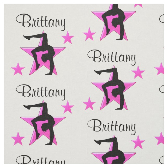 PINK STAR PERSONALISIERT GYMNASTICS FABRIK STOFF (Muster)