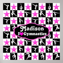 PINK STAR PERSONALISIERT I LIEBE GYMNASTICS POSTER