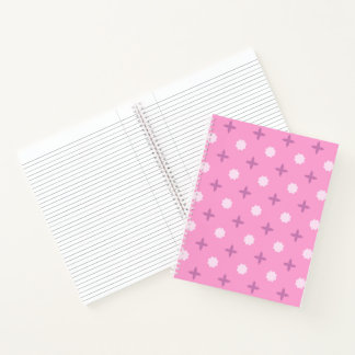 Pink Star Petal Dot Pattern Notizbuch
