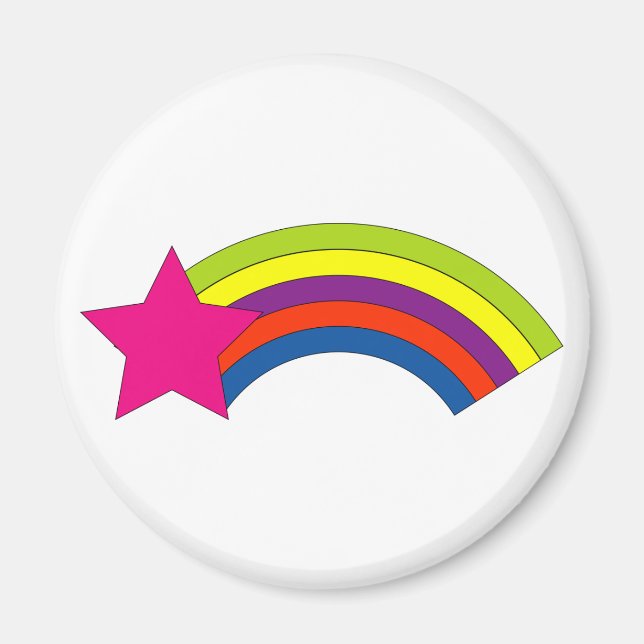 Pink Star Rainbow Colorful Magnet (Vorne)