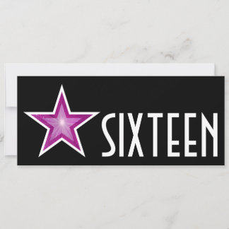 Pink Star "SIXTEEN", schwarz, lang Einladung