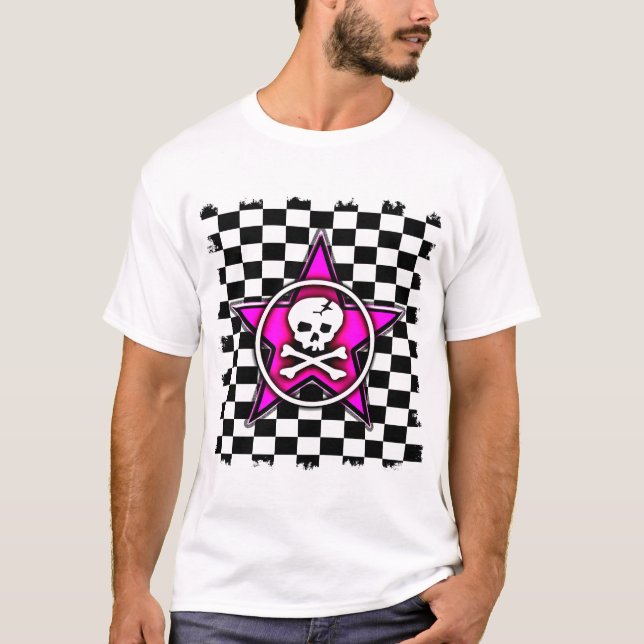 Pink Star Skull T-Shirt (Vorderseite)