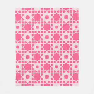 Pink Star Square Female Fashion Pop Art Muster Fleecedecke