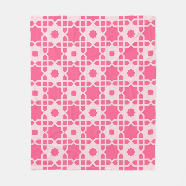 Pink Star Square Female Fashion Pop Art Muster Fleecedecke (Vorderseite)