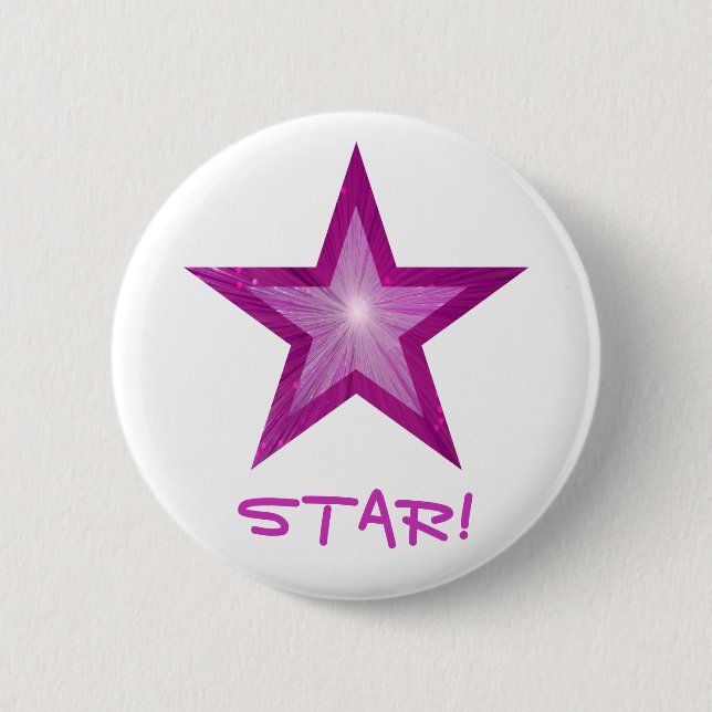 Pink Star 'STAR' Taste weiß! Button (Vorderseite)