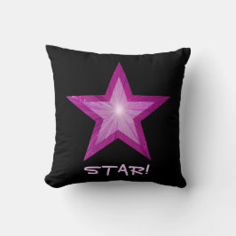 Pink Star 'STAR' werfen Kissen quadratisch schwarz