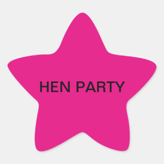 Pink Star Stickers Hen Party
