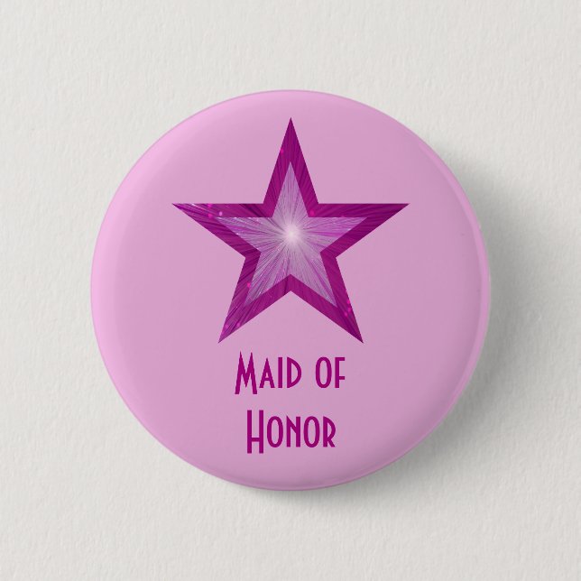 Pink Star "Trauzeugin"-Taste pink Button (Vorderseite)