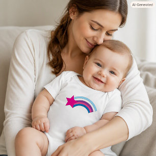 Pink Star und Regenbogen Süße Pastell-Kindergestal Baby Strampler