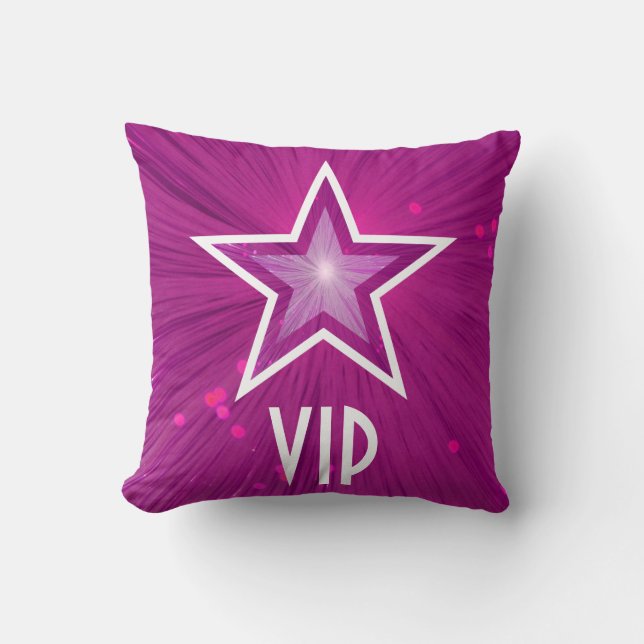 Pink Star "VIP"-Wurfkissen Kissen (Vorderseite)