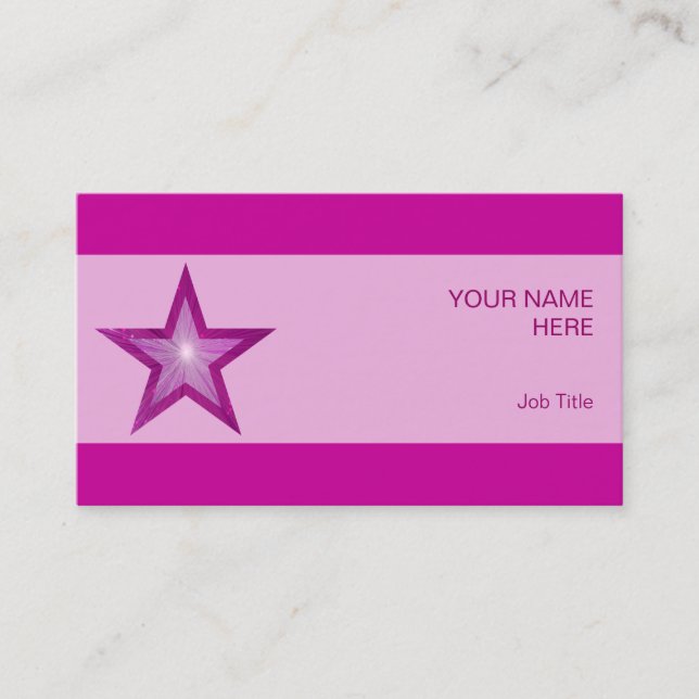 Pink Star Visitenkarte Rosa Streifen (Vorderseite)
