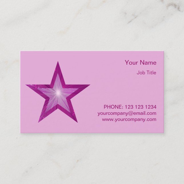 Pink Star Visitenkarte Side Stern Pink pink (Vorderseite)