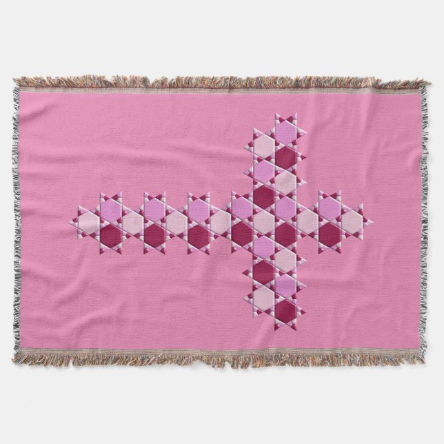 Pink Star von David Cross optische Illusion Decke (Vorderseite)