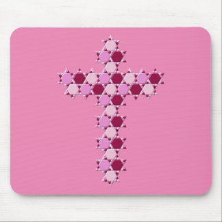 Pink Star von David Cross optische Illusion Mousepad