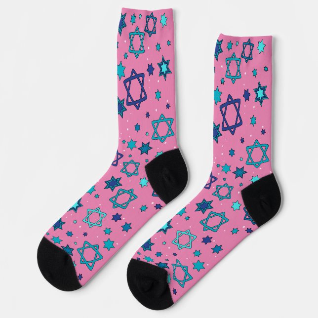 Pink - Star von David Socks Socken (Linkes Detail)