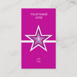 Pink Star White Line Visitenkarte Rosa vertikale T
