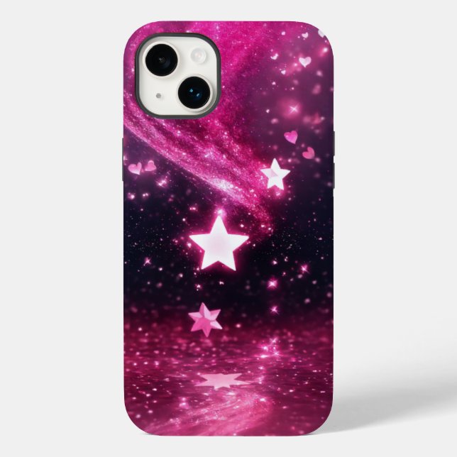 "Pink Stardust Whirlpool: Glitzer Herzkunst Case-Mate iPhone Hülle (Rückseite)