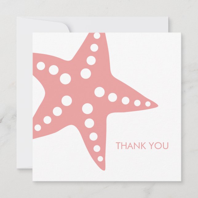 Pink Starfish Hochzeit Danke, Note Card Dankeskarte (Vorderseite)