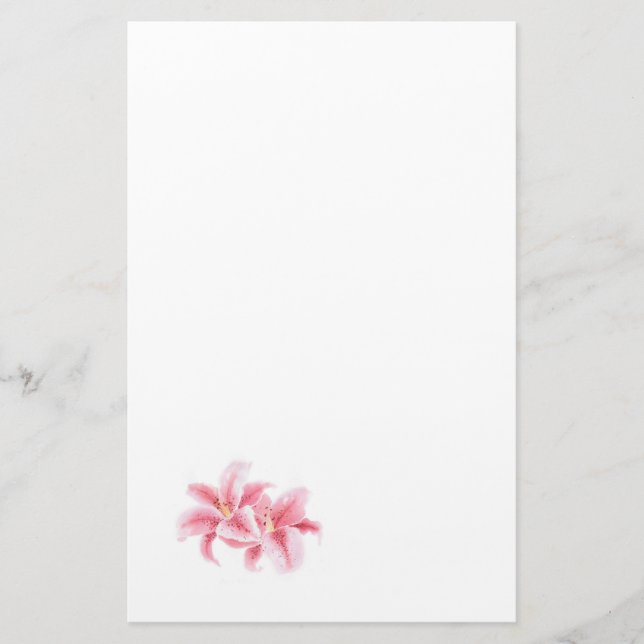 Pink Stargazer Lilies Briefpapier (Vorderseite)