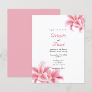 Pink Stargazer Lilies Einladung