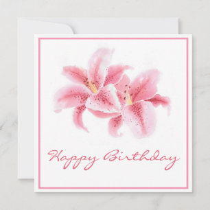 Pink Stargazer Lilies Karte