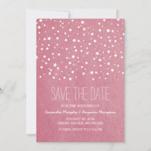 Pink Starry Night Save the Date laden
