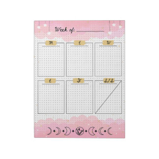 Pink Starry Sky Bullet Journal Weekly Planner Notizblock