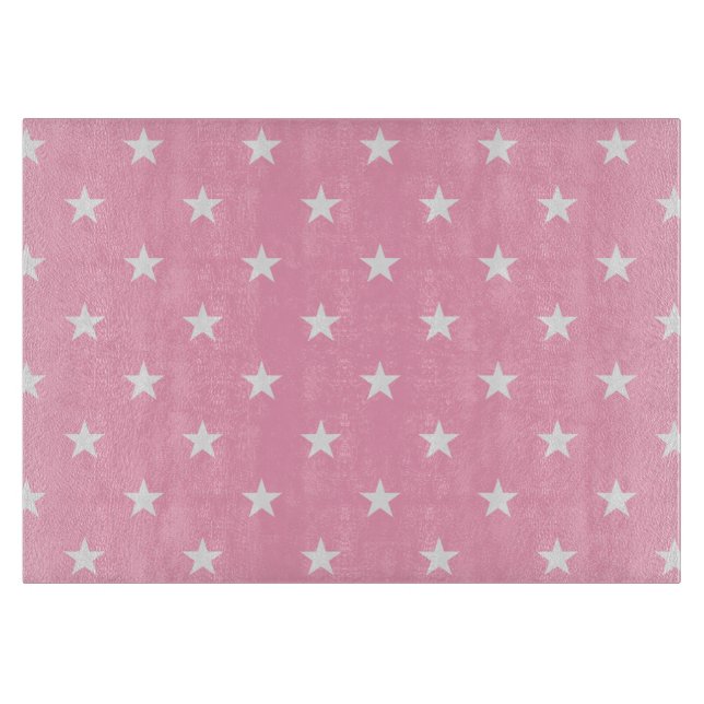 Pink Stars Cutting Board Schneidebrett (Vorderseite)