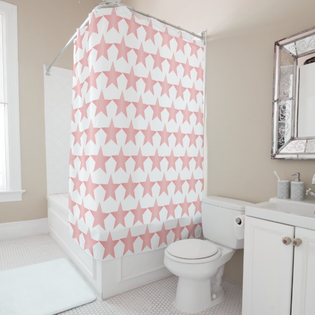 Pink Stars Design Duschvorhang (Beispiel)