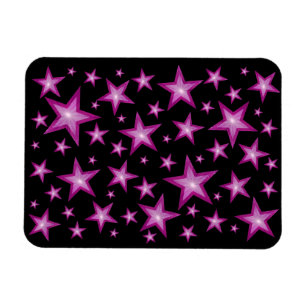 Pink Stars flexibler Magnet schwarz
