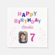 Pink Stars Happy Birthday Party Girl Foto