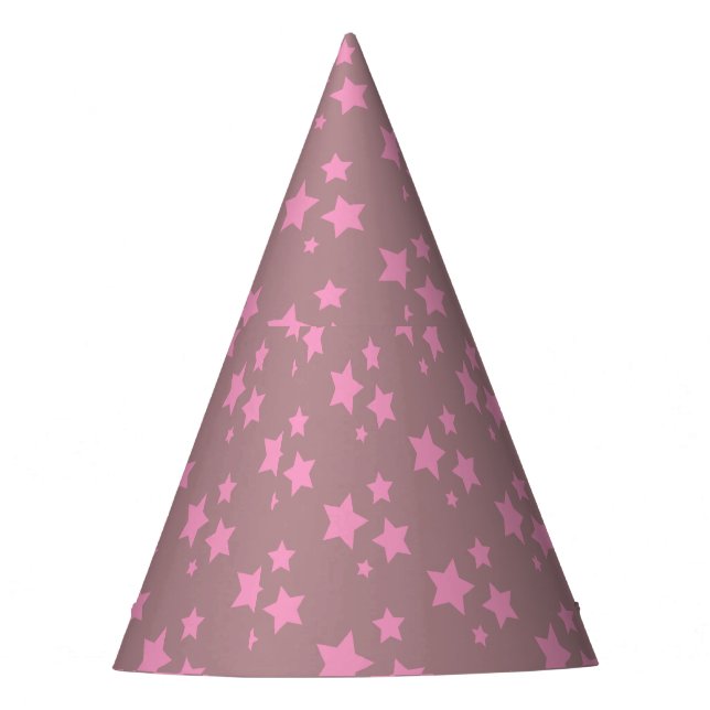 Pink Stars Modernes Design Partyhütchen (Vorderseite)