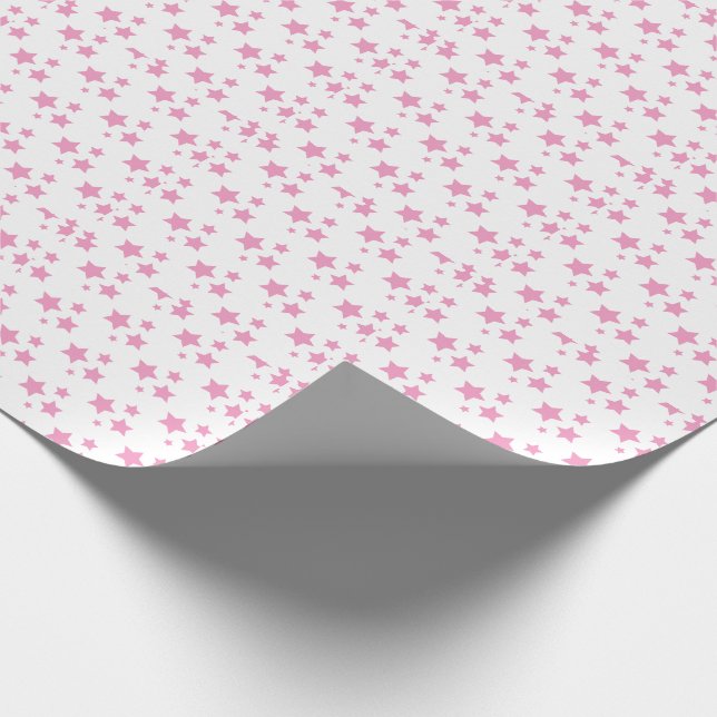 Pink Stars Modernes Design Wrapping Paper Geschenkpapier (Ecke)