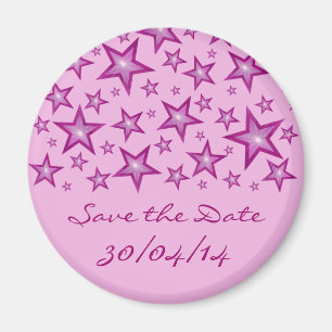 Pink Stars "Save the Date" blassrosa Magnet