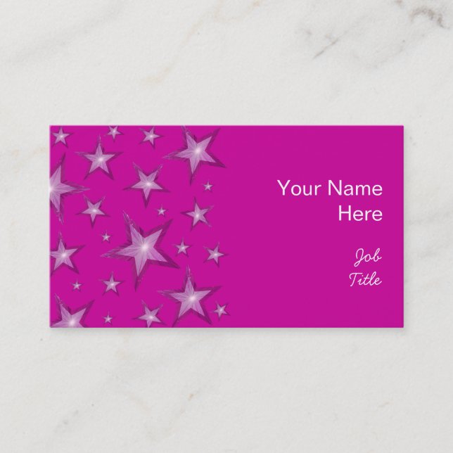Pink Stars Visitenkartenseite pink Visitenkarte (Vorderseite)