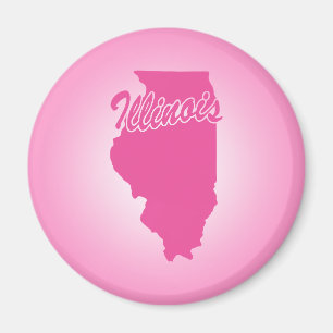 Pink State Illinois Magnet