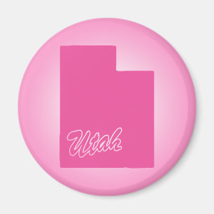 Pink State Utah Magnet