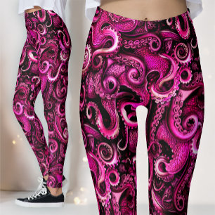Pink Steampunk Octopus Tentacles Leggings